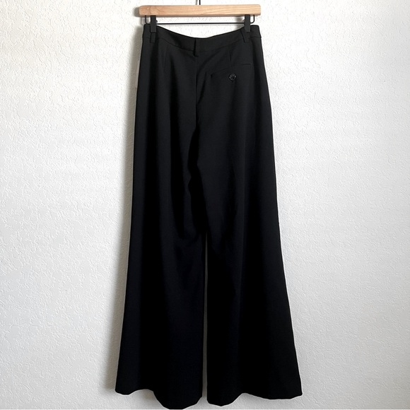 Anthropologie MAEVE Avery Pleated Trousers Wide Leg Pants High Waist Black NWT 4 - Picture 5 of 9